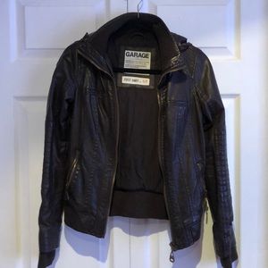 Garage brown faux leather jacket